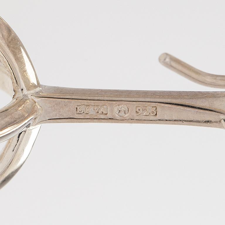 Efva Attling, örhängen, "Captured Harmony", sterling silver och bergkristall.