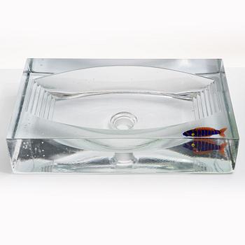 Kjell Engman, Wash basin, glass, "Lagoon", Kosta Boda.