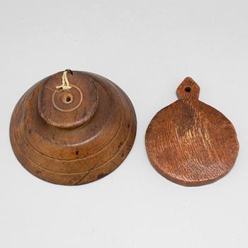 SMÖRSTÄMPEL och SMÖRFORM, trä, 1700-tal.