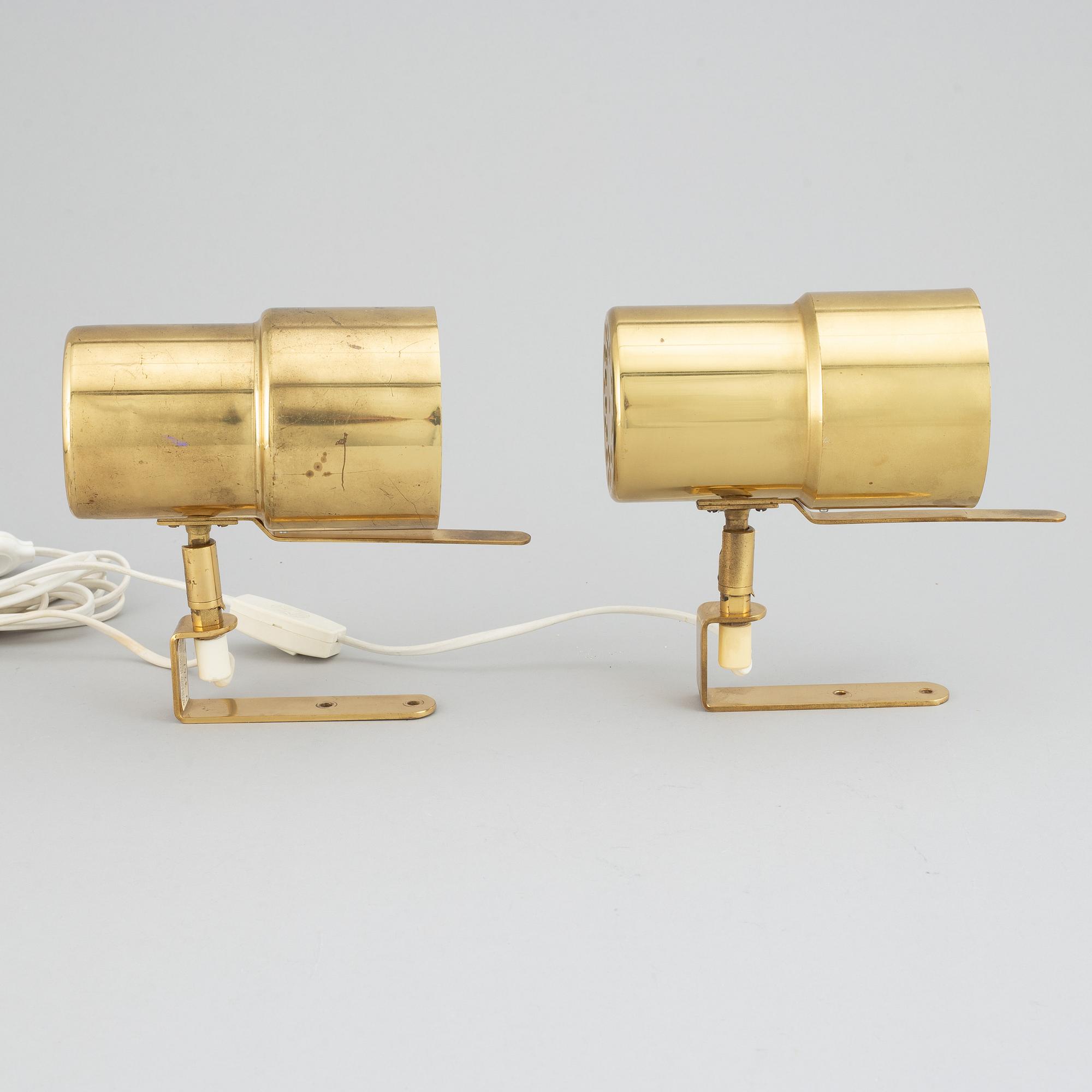 Hans-Agne Jakobsson, vägglampor, ett par, 1960/70-tal.