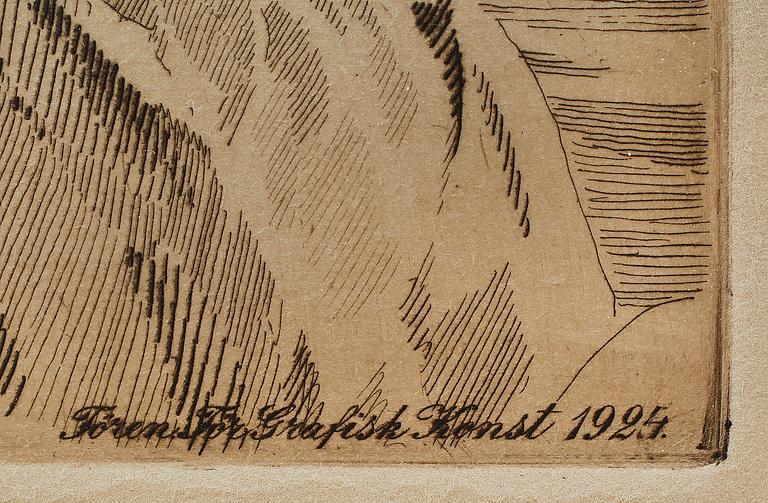 CARL WILHELMSON, etsning, sign o dat i plåt, 1924.