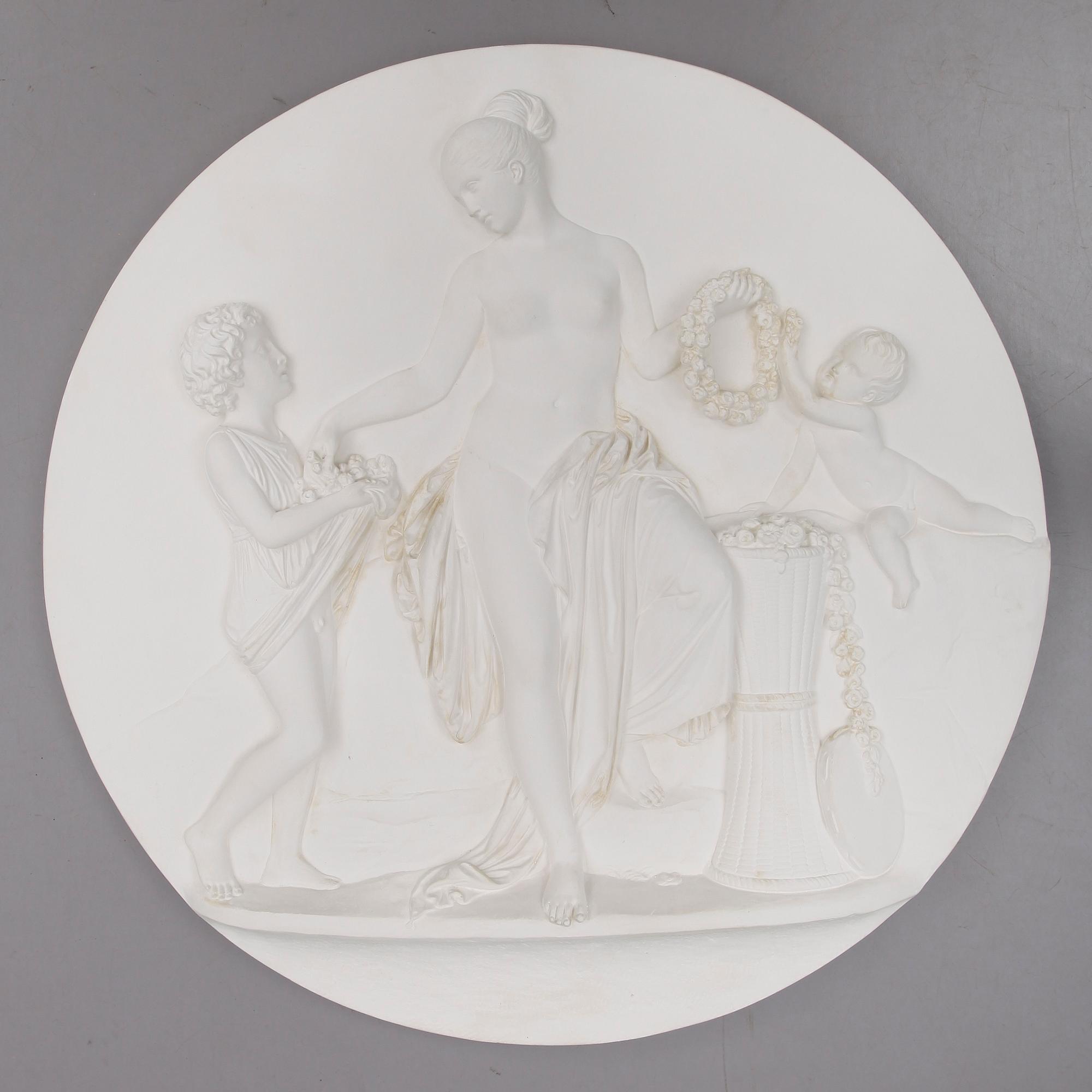 VÄGGRELIEF, gips, efter Bertel Thorvaldsen, 1900-talets andra hälft.