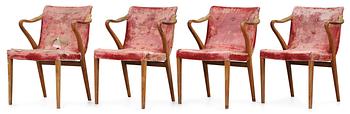 595. A set of four Axel Larsson armchairs, by Bodafors 1930's.