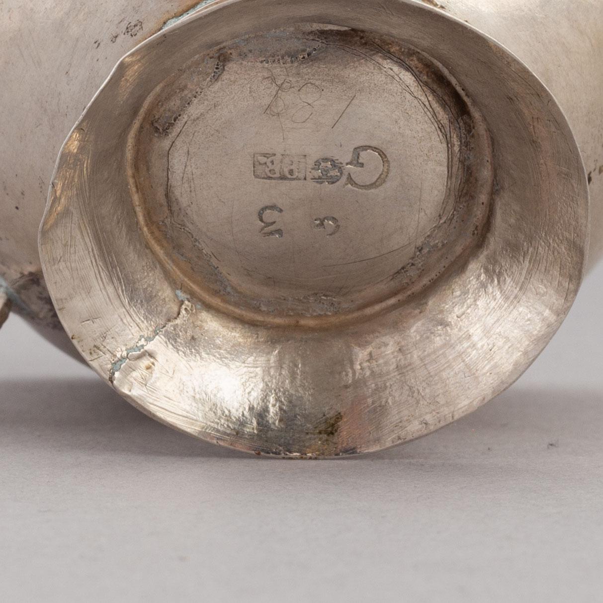 Four Swedish Silver Brandy Cups, first half of the 19th Century.