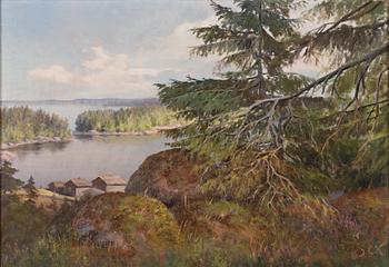 Johan Elis Kortman, Forest view at the shore.