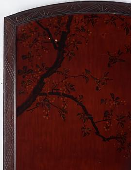 A Japanese wooden panel/screen, 20th century.