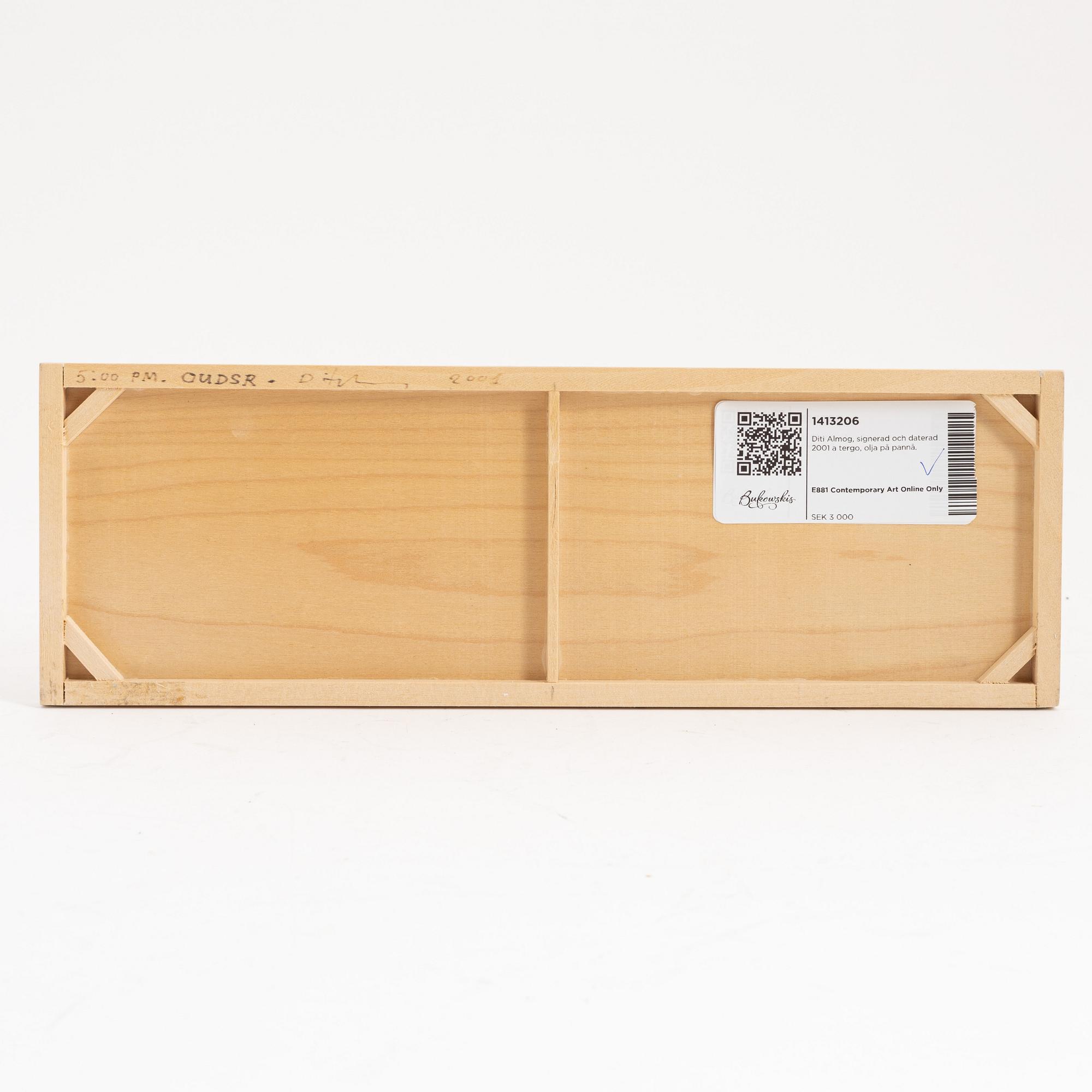 Diti Almog, signed and dated 2001 on verso, oil on panel.