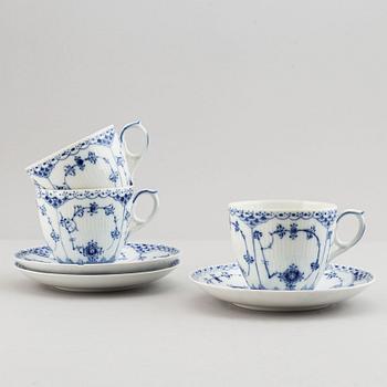 Royal Copenhagen, a 36 part porcelain service, 'Musselmalet' one part Meissen.