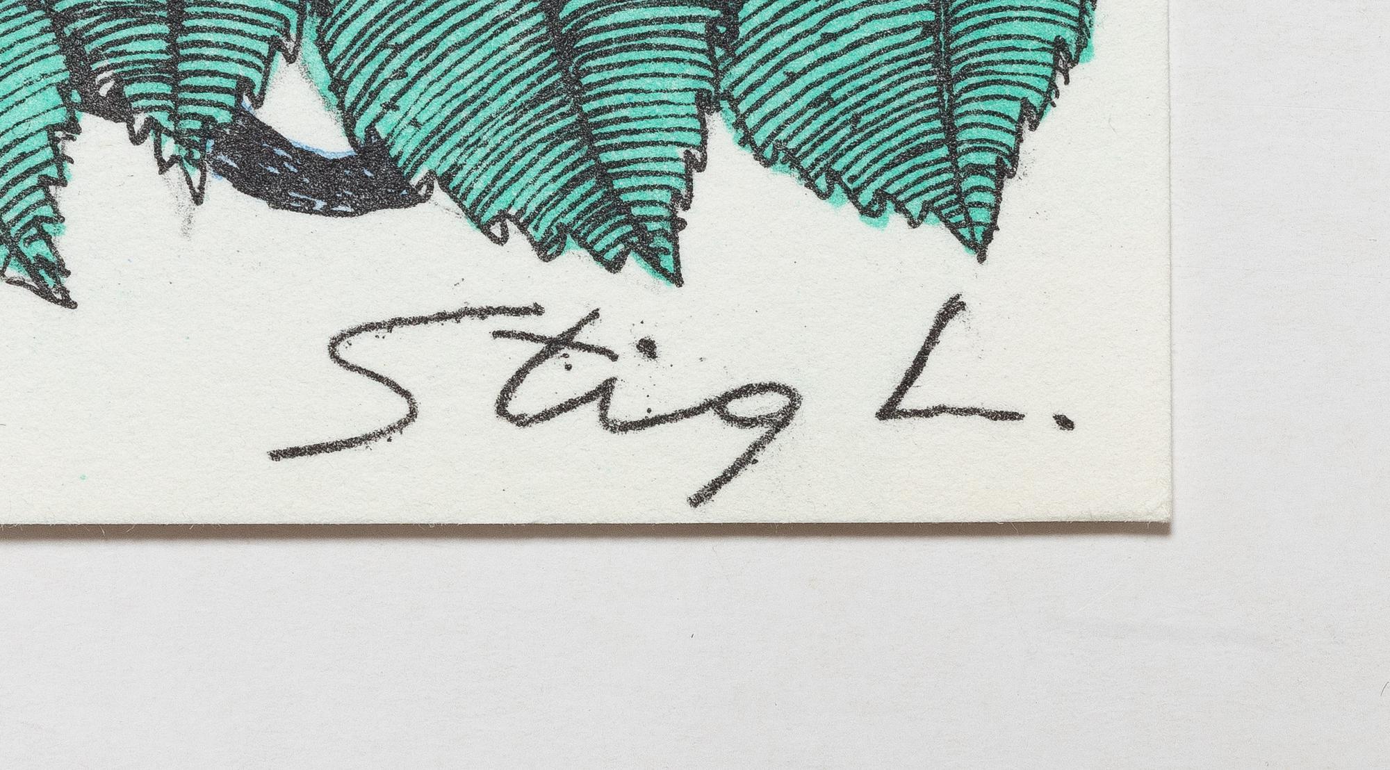 Stig Lindberg, färglitografier, 2 st, Gustavsberg,  bl a 1976.