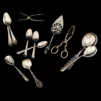 BESTICK, silver, 21 delar, bl. a. GAB, Stockholm, 1940. Tot. v. 404 g.