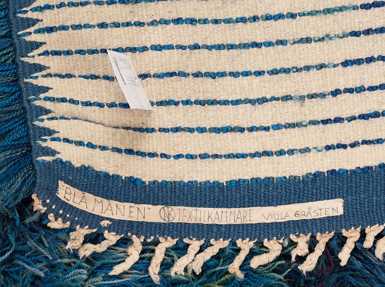 CARPET. "Blå månen". Knotted pile. 252 x 177 cm. Designed by Viola Gråsten in 1949, NK Textilkammare.
