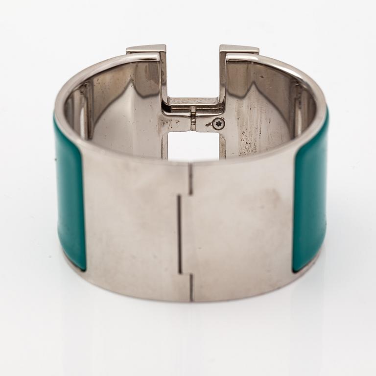 Hermès, Armband "H click", metall och emalj. Märkt Hermès, S, Made in France.