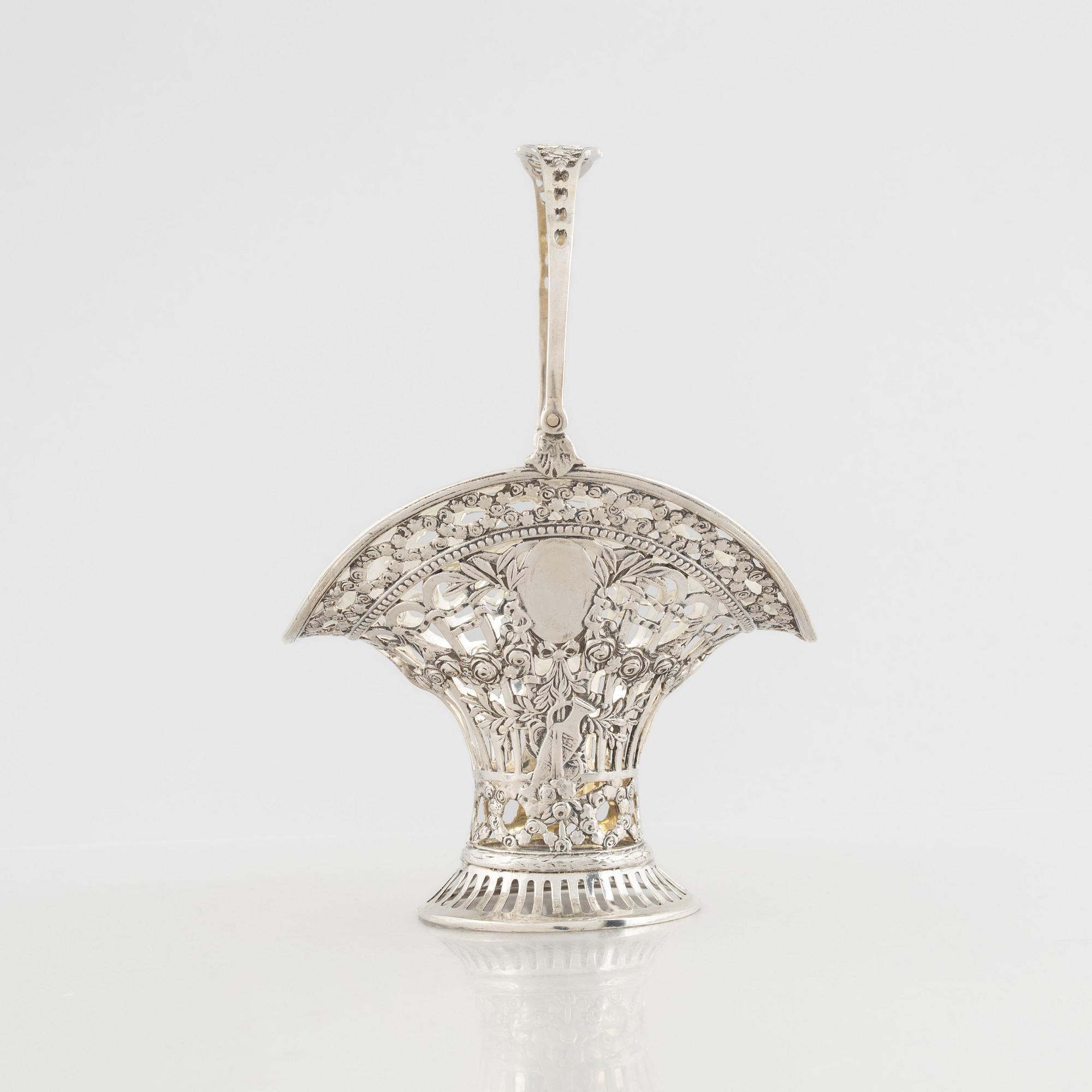 A Rococo style silver 800 sweet-meat basket, 20th Century.