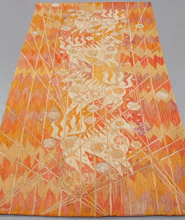 Barbro Nilsson, A TAPESTRY, "Linjenät - Elektriska linjenätet", a tapestry variant, ca 244,5 x 109,5 cm, signed AB MMF BN.