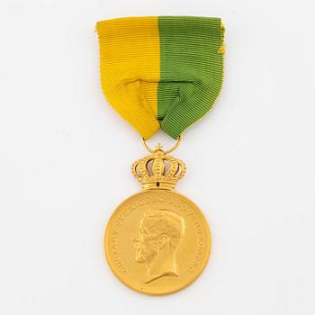 Medalj, 18K guld, Kungliga Patriotiska Sällskapet 1951.
