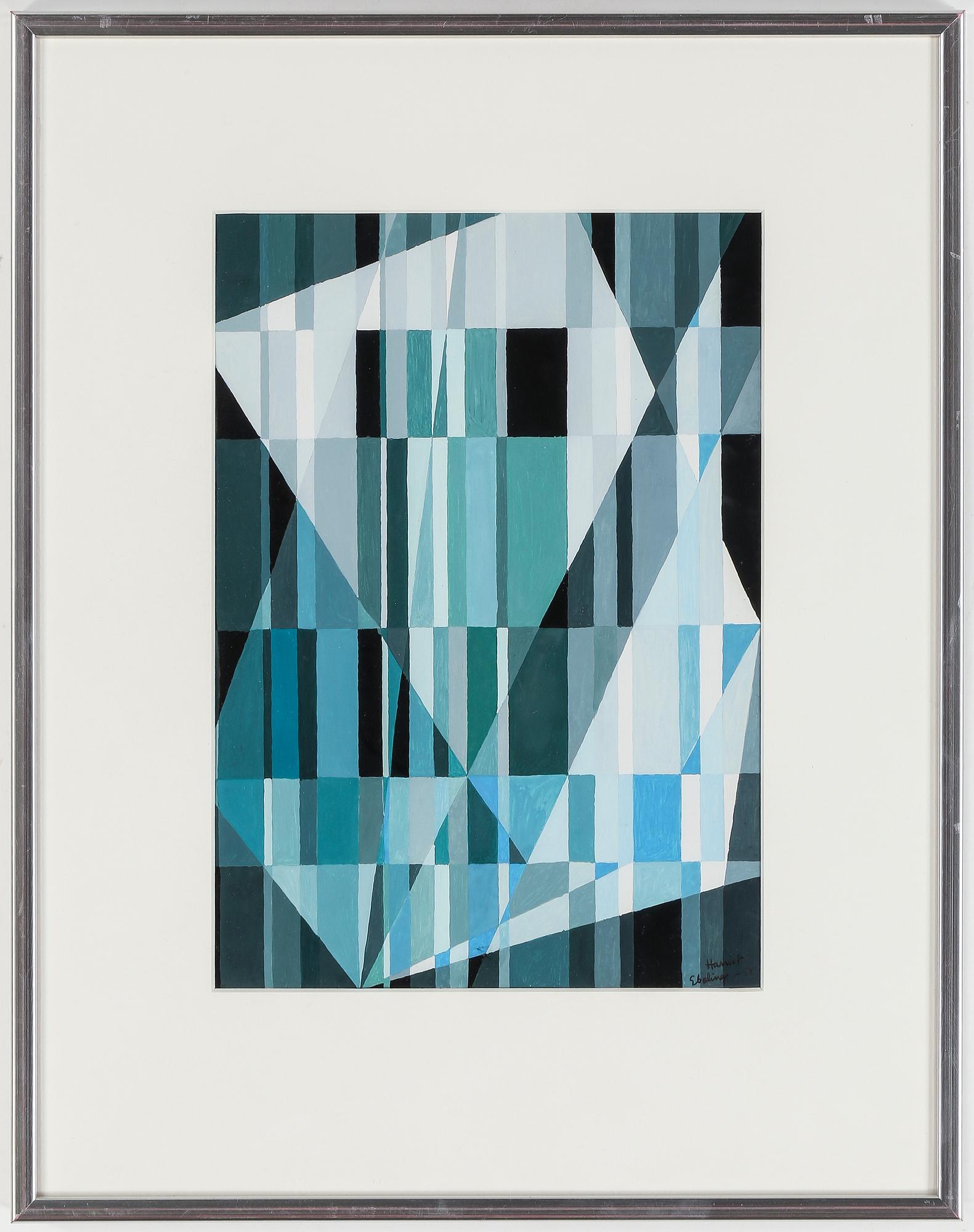 HARRIET EBELING, gouache 4 st. Signerade och daterade -58.