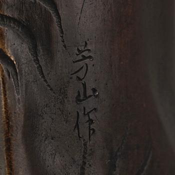 FIGURIN, brunpatinerad brons, Japan, Meji, sign.