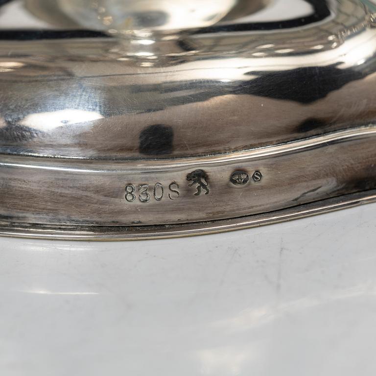 A pair of silver candelabra, Norway, mid-20th Century.