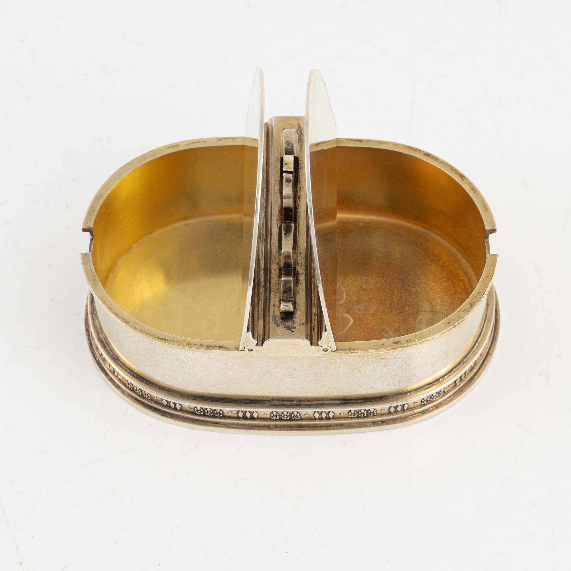 Atelier Borgila, a sterling silver cruet box, Stockholm 1960.