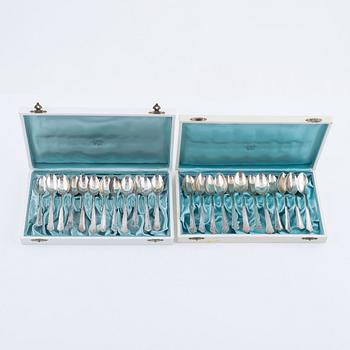 A set of 24 Swedish silver spoons, model 'Ingrid', mark of GAB, including Stockholm 1961.