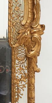 A Swedish Rococo mid 18th century mirror.