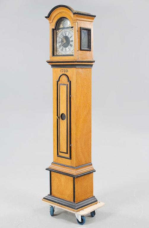 A grandfather clock from sweden in th 18th century.