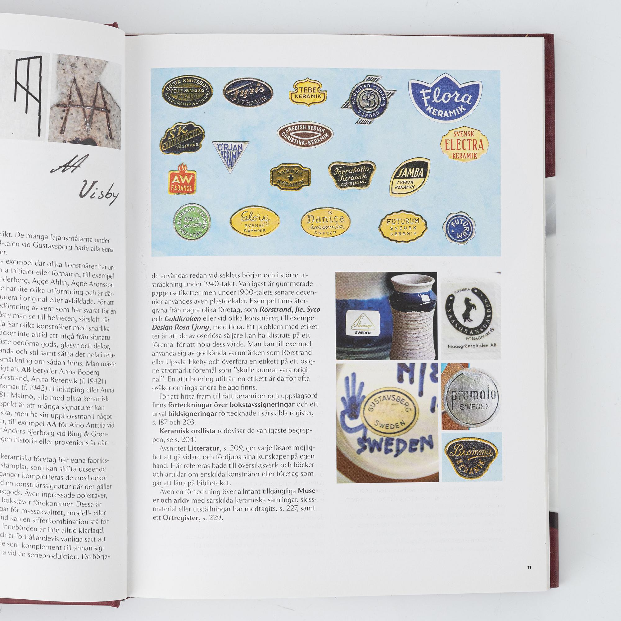 Böcker om svensk keramik. 19 st..