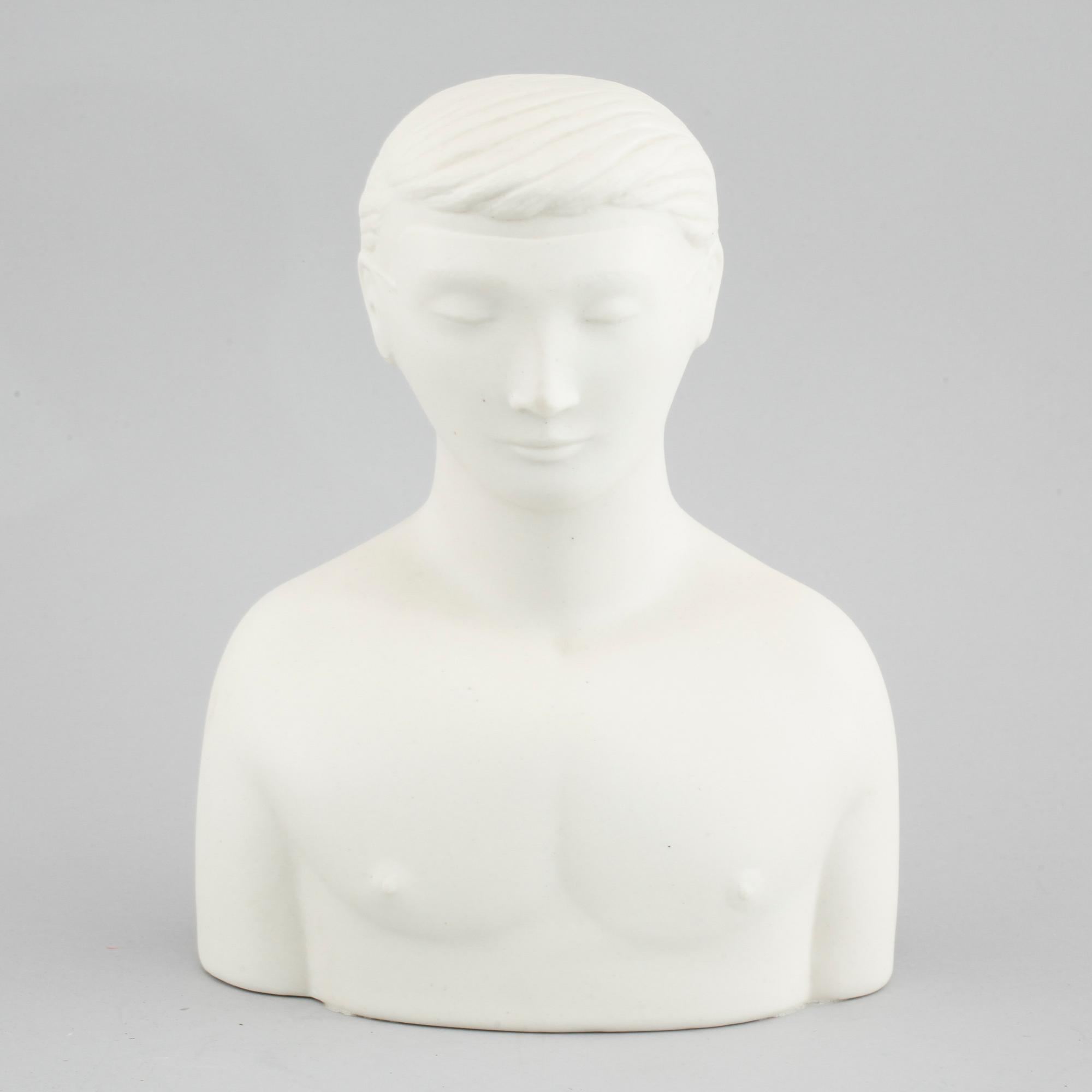 STIG LINDBERG figurin i parian, "Mannen med masken", Gustavsberg, modellen formgiven 1944.