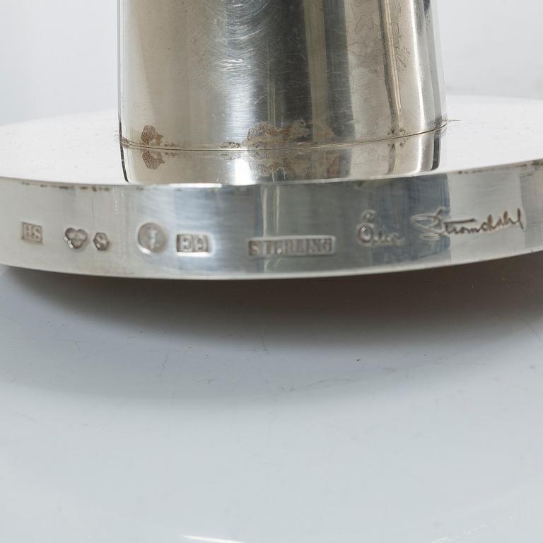 Åke Strömdahl, A pair of Swedish sterling silver candlesticks, company Hugo Strömdahl AB, Stockholm 1955.
