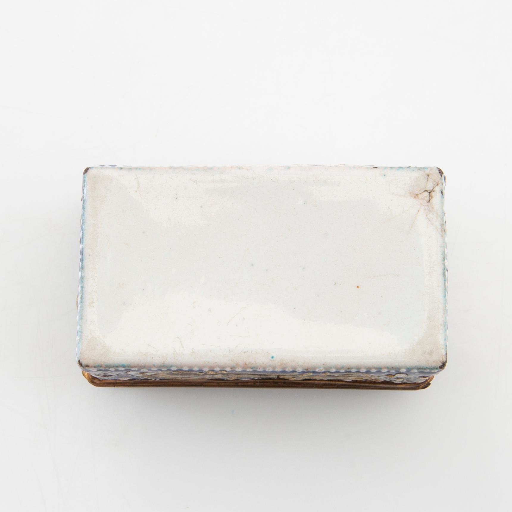 Enamel box Louis XV style, probably France, late 19th century.