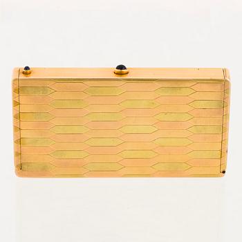 CARTIER ETUI, 18K guld i tre färger, cabochonslipade safirer.