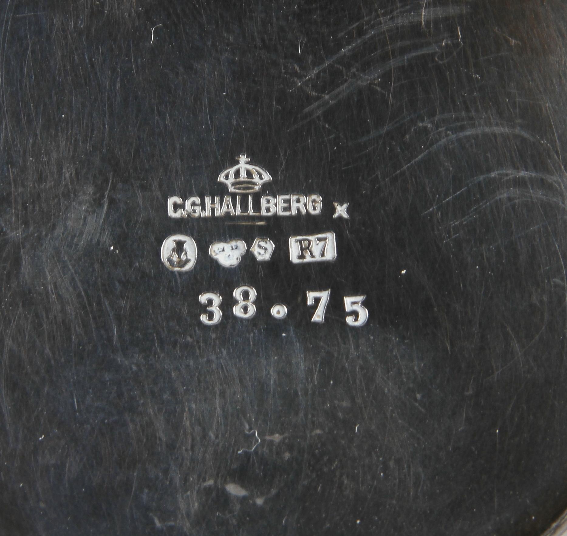 PARTI SILVER, 34 delar, bl a "Rosenholm" GAB samt CG Hallberg, 1900-tal. Tot ca 500 g.