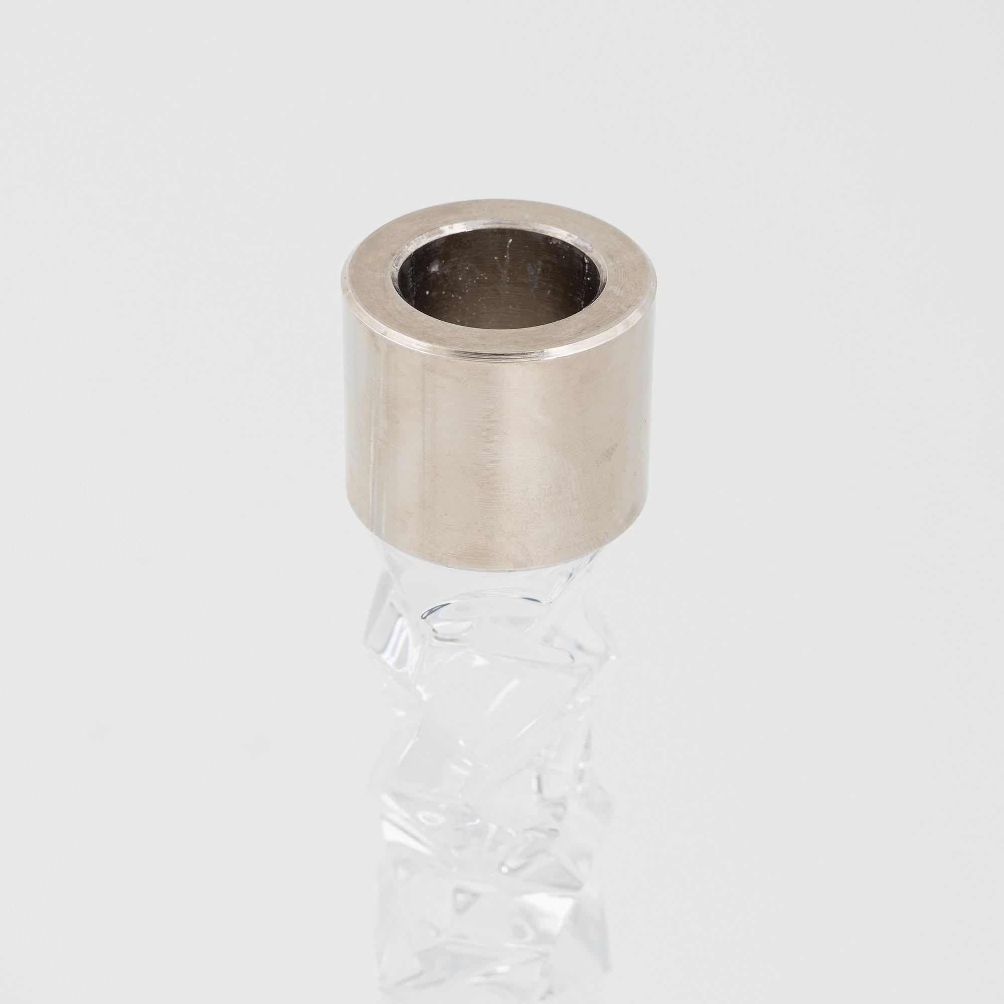 Lena Bergström, a group of four 'Carat' candlesticks, Orrefors.