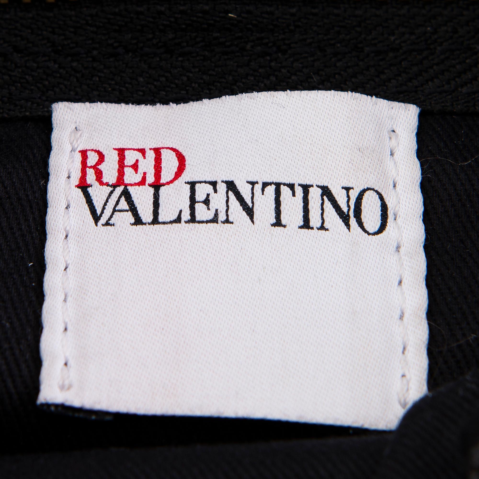 Red Valentino Black Leather Evening Bag.