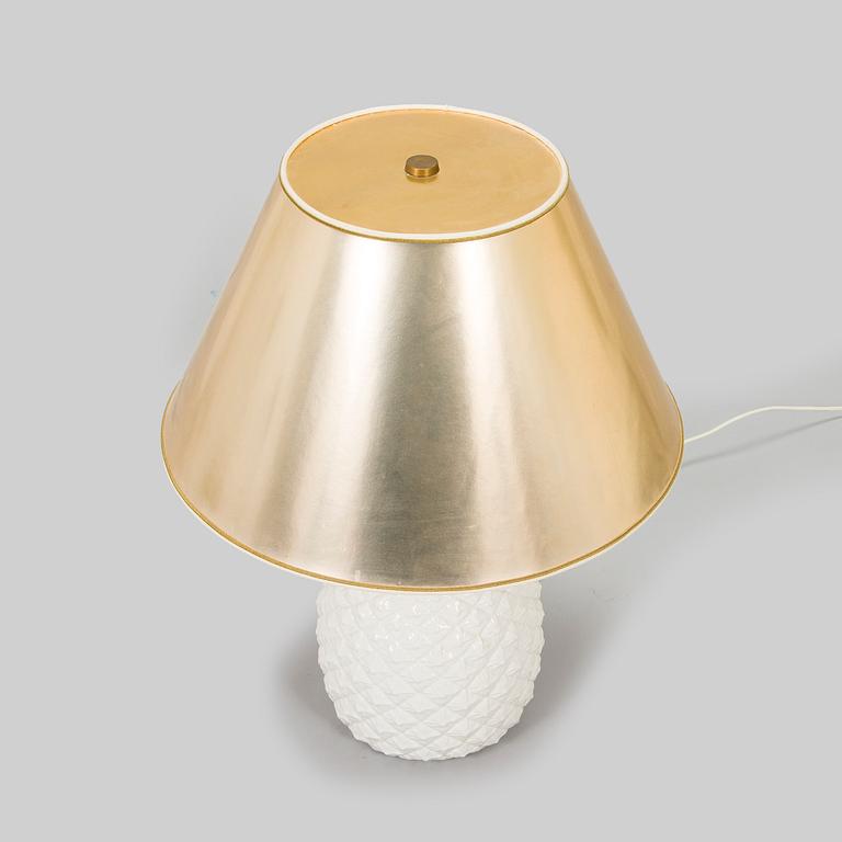 A stone ware table lamp , late 20th century.