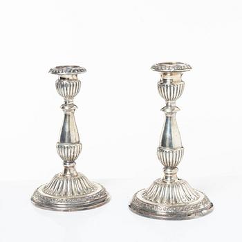 A pair of candelsticks, sterling silver, Camusso, Peru, 20th century.