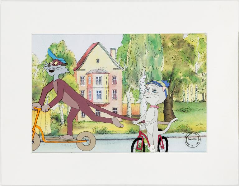 FILMCELLER, 10 stycken, original, ur "Pelle Svanslös", Team Film, flertalet sign SL.