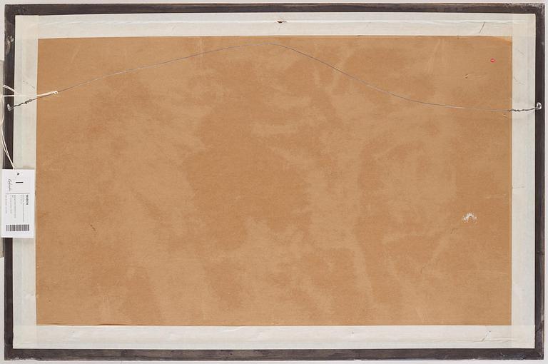 A Chinese Export painting of the Hongs of Canton, Qing dynasty, 18th century.