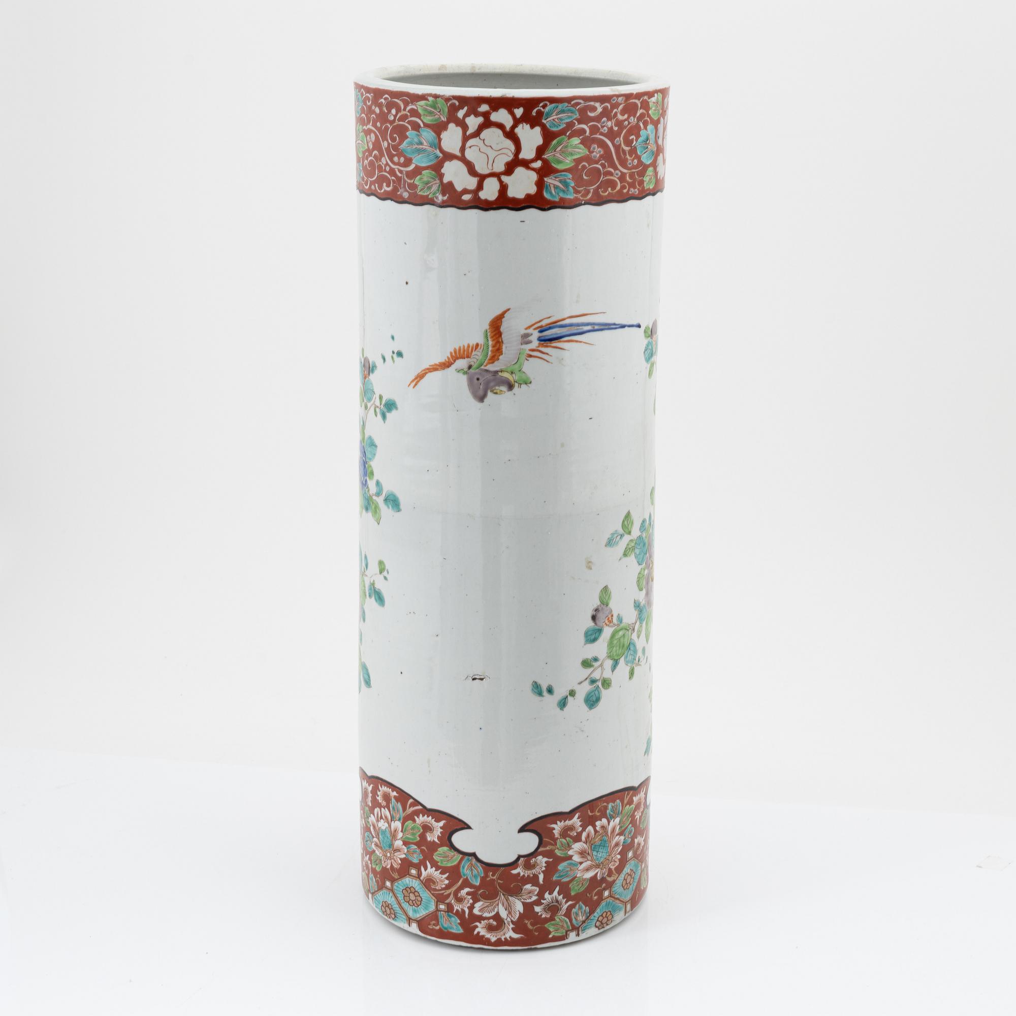Paraplyställ / golvvas, porslin, Japan, 1900-tal.