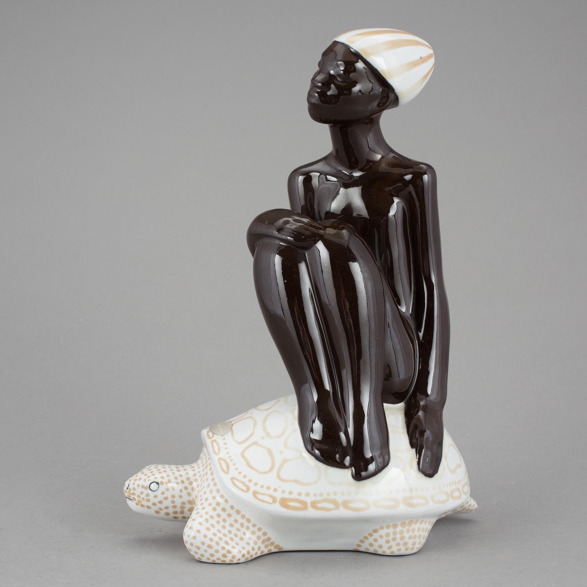 FIGURIN, lergods. Mari Simmulson, Upsala Ekeby, 1950-/60-tal.