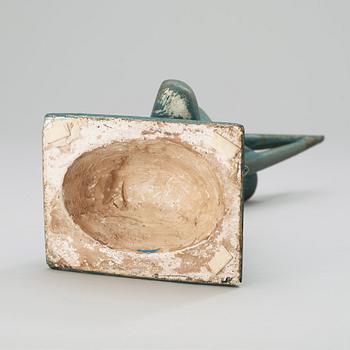 A Wiwen Nilsson painted plaster sculpture of a seated woman, ca 1925.