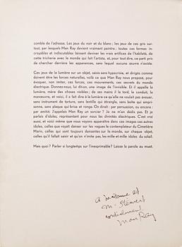 "Électricité - Dix rayogrammes de Man Ray et un texte de Pierre Bost", 1931.