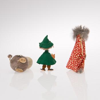 Three Moomin characters by Atelier Fauni, Finland 1950-1960s.