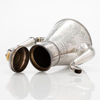 Edvard Kortman, kaffeservis, 3 delar, silver, S:t Petersburg, 1886.