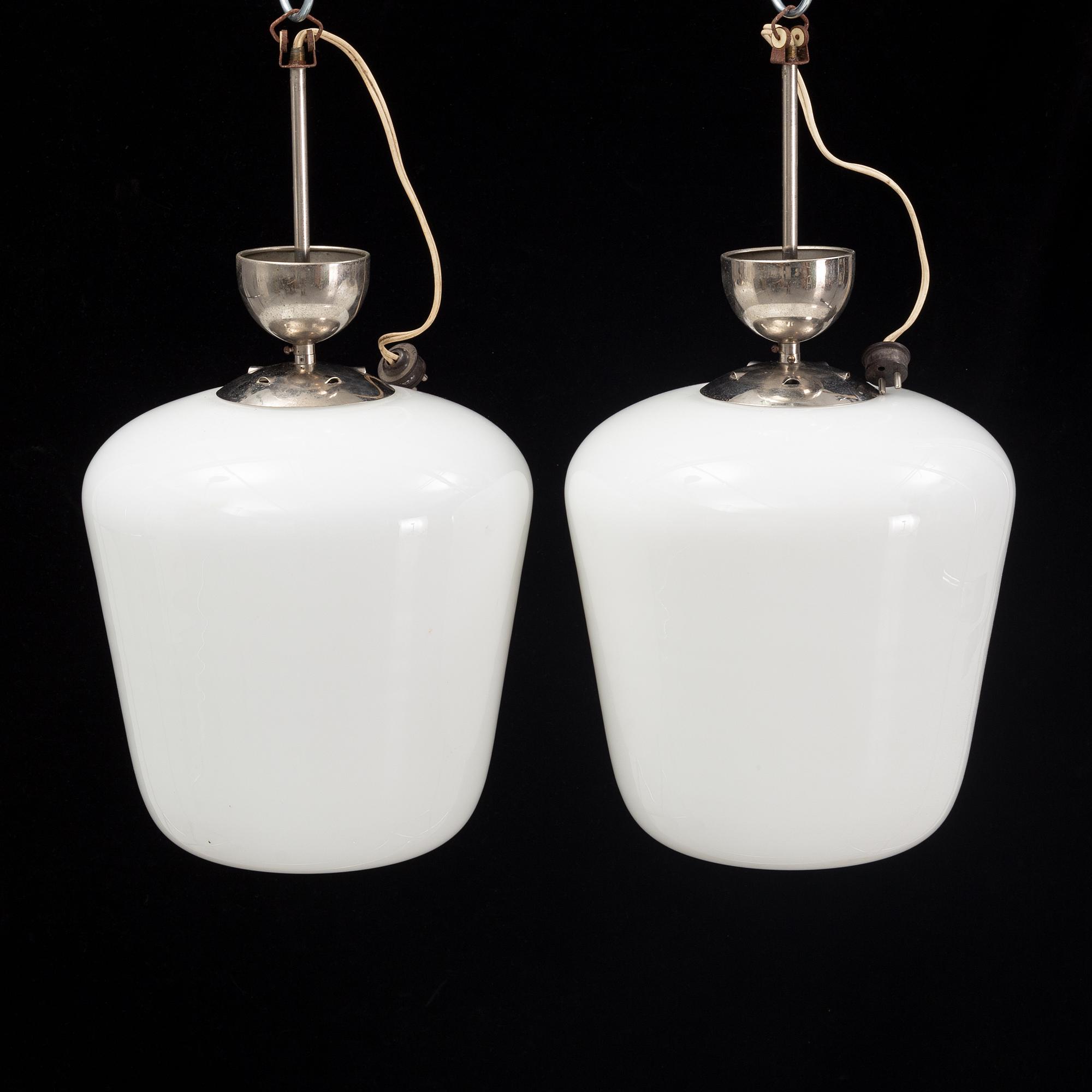 A pair of 1930's-40's ceiling lights.