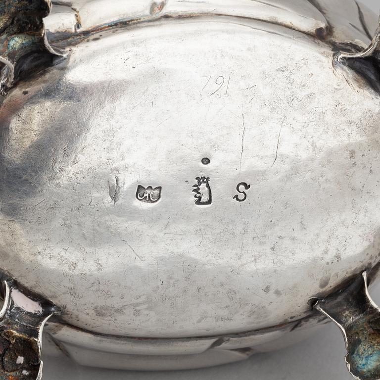 A Swedish 18th century silver box, mark of Andreas Cron, Malmo 1755.