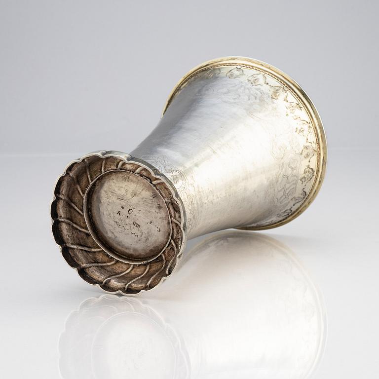 A Swedish parcel-gilt silver beaker, mark of Nils Hoffberg the younger, Stockholm 1759.