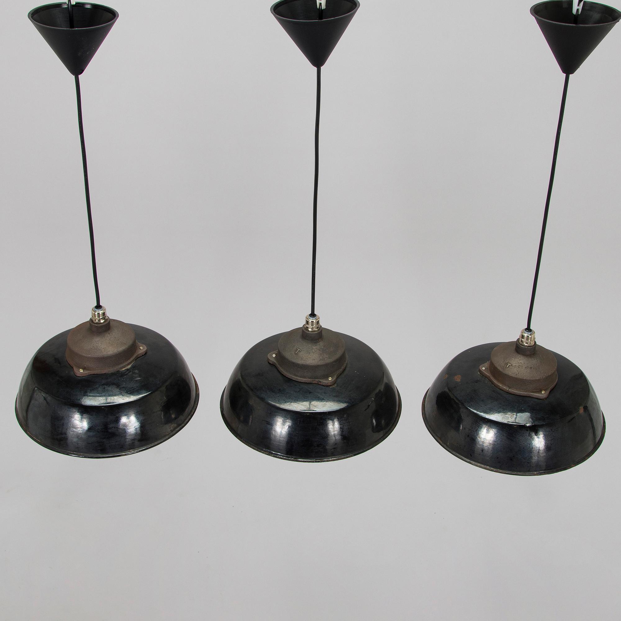 Paavo Tynell, a set of six 1930s ceiling lamps for Taito.
