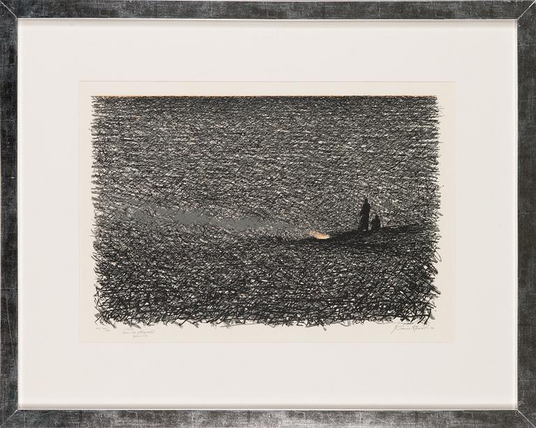 Kimmo Kaivanto, serigrafia, signeerattu ja päivätty-79. Merkattu H.C. VIII/XX.