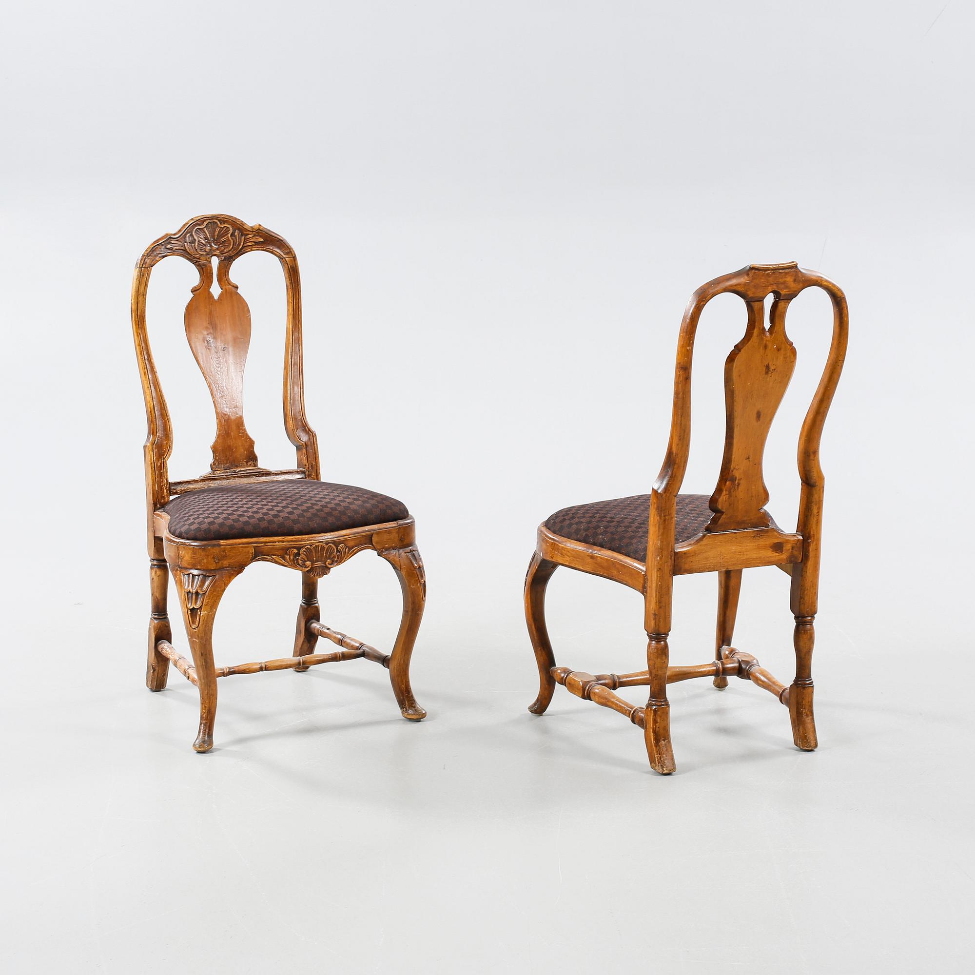 Five 18th century chairs.